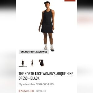 The North Face Arque Hike Dress Black Sz S Mini Skort Athletic Tennis Athleisure